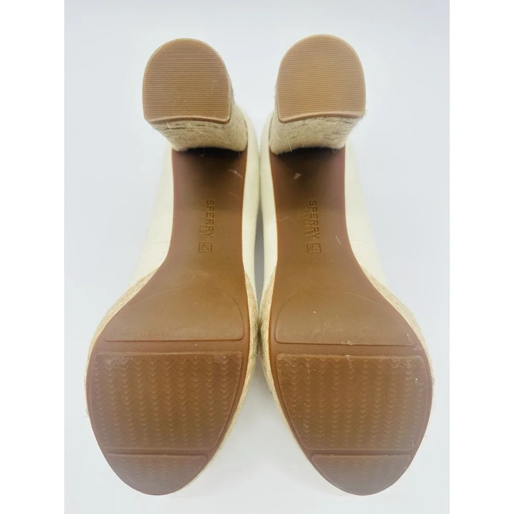 Milly Sperry Top Sider Women's Espadrille Leather Jute Vintage 9.5 M NWOB